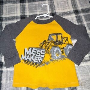 Garanimals Yellow and Gray 'Mess Maker' Long Sleeve Tee